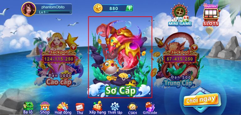 Sảnh game Sơ Cấp dành cho hầu hết mọi người chơi tại bắn cá h5